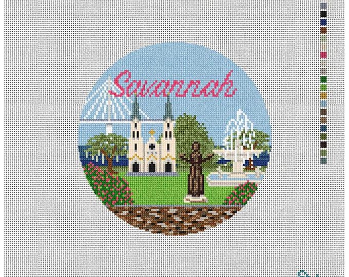 Savannah Needlepoint Canvas. 18 Mesh 5" Round. New Condition. Free Shipping.