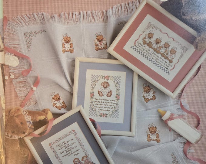 Leisure Arts Bedtime Blessings Cross Stitch Pattern. Free SHIPPING. Older Used Condition.