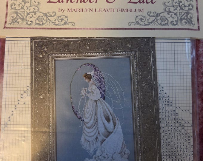 Lavender & Lace Spring Bride Cross Stitch Pattern. Good Condition. Free Shipping.