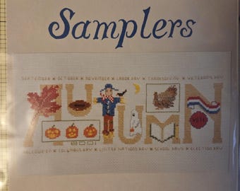 Oberlin Samplers Autumn Cross Stitch Pattern. Preowned Condition. Free Shipping.