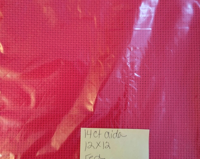 14ct 12"x12" aida cloth red. FREE SHIPPING.