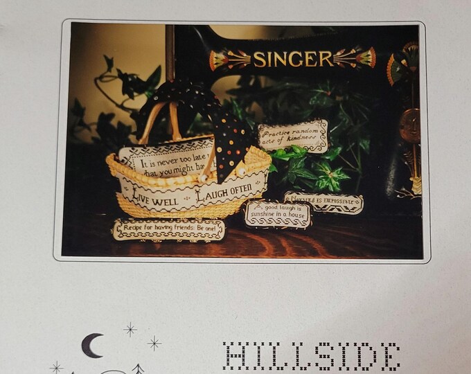 Hillside Samplings A Little Motto Basket Cross Stitch Pattern. FREE SHIPPING. Good Condition.