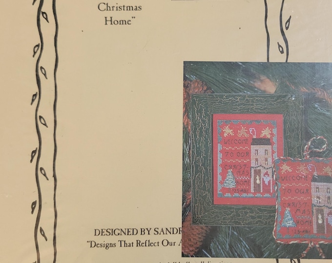 Homespun Elegance 2000 Sampler Ornament Welcome to our Christmas House Cross Stitch Pattern. Free Shipping. Used Cond. Floss and charm incl.