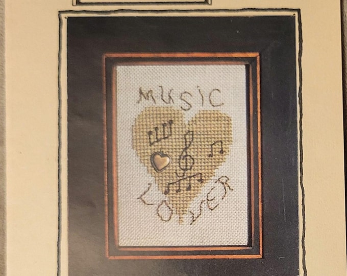 Bits & Pieces Music Lover Mini Cross Stitch Pattern. Charm not included. FREE SHIPPING.