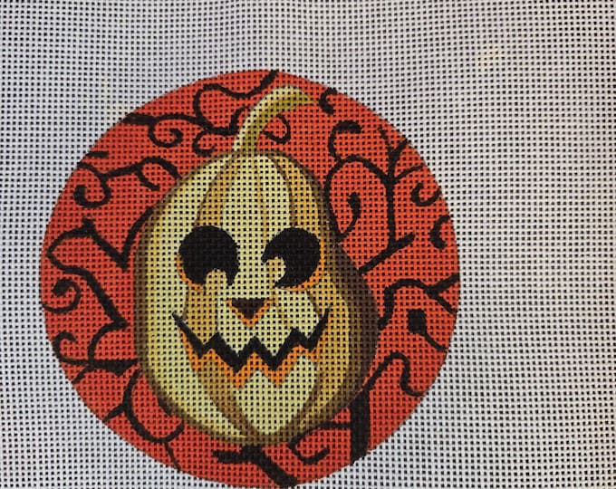 Kirk & Bradley Bert O Lantern Needlepoint Canvas 18# 4" Round. Preowned Estate Sale Like New Condition. Free Shipping.