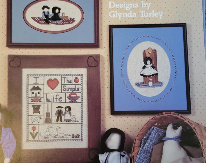 Vintage Leisure Arts The Simple Life Cross Stitch Pattern. Free SHIPPING.