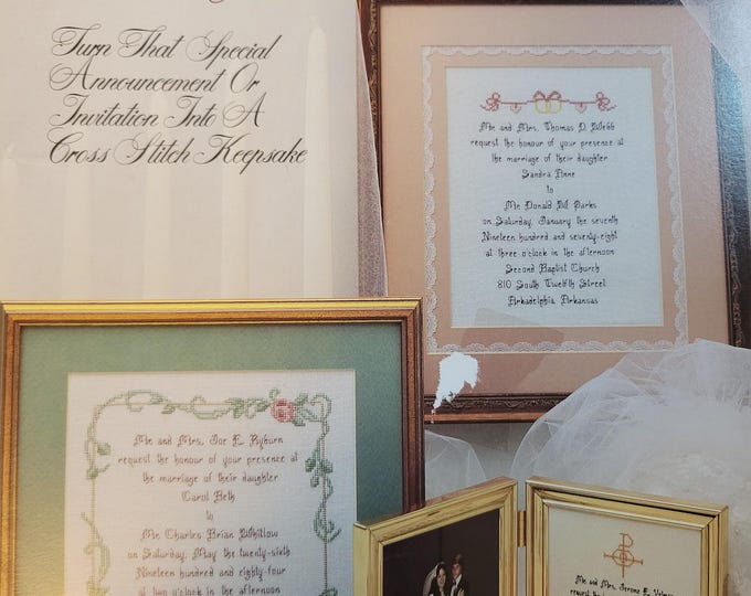 Leisure Arts Wedding Remembrance Cross Stitch Pattern. Free SHIPPING. Used Condition