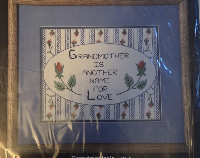 Golden Bee Grandmother is.... Stamped Cross Stitch Kit. FREE SHIPPING. Good Condition.
