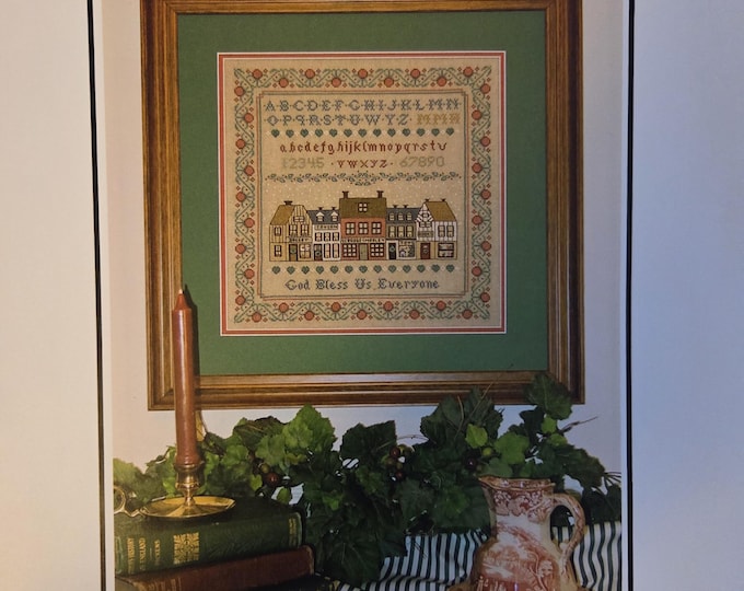 Margaret & Margaret Dickens Village Sampler Cross Stitch Pattern. Free Shipping. Used Condition.