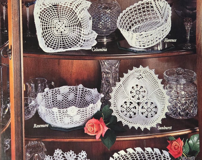 American School of Needlework Cut Glass Bowls Crochet. FREE SHIPPING. Preowned Used Condition.