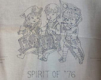 Spirit of 76 Table Runner approx. 16x42 linen. FREE SHIPPING. Older Condition