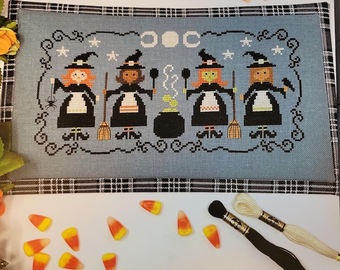 Tiny Modernist All the Witches Cross Stitch Pattern. Free Shipping. Good Condition.