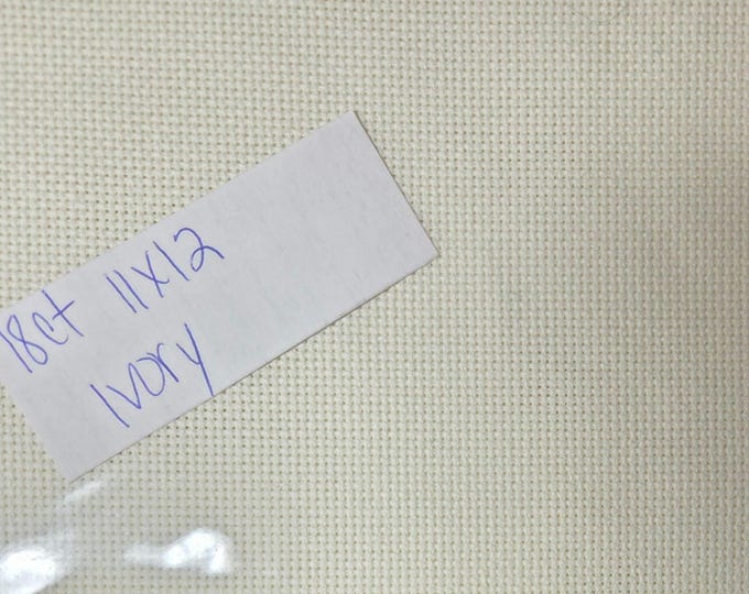 18ct 11"x12" Ivory Aida Cloth. Preowned and Repackaged. FREE SHIPPING.