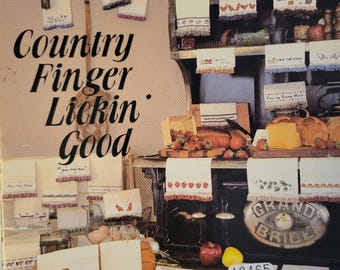 Dale Burdett Country Finger Lickin Good Hand Towels Cross Stitch Pattern - FREE SHIPPING. Used Condition