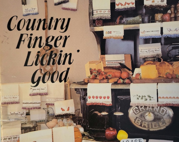 Dale Burdett Country Finger Lickin Good Hand Towels Cross Stitch Pattern - FREE SHIPPING. Used Condition