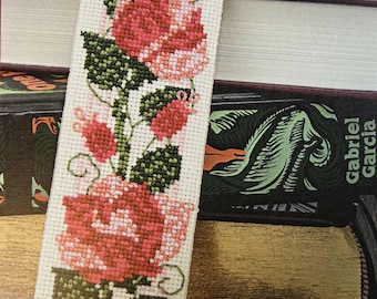 Counting Puddles Climbing Roses Bookmark Cross Stitch Pattern. Free Shipping. New Condition.