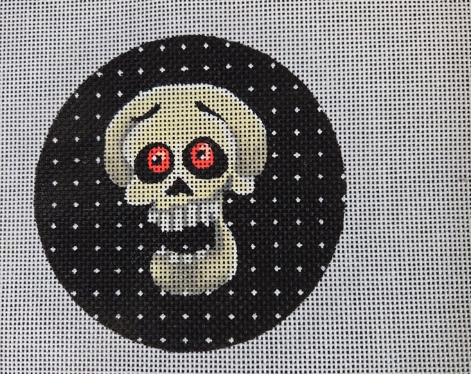 Kirk & Bradley Dry Bones Needlepoint Canvas 18# 4" Round. Preowned Estate Sale Like New Condition. Free Shipping.