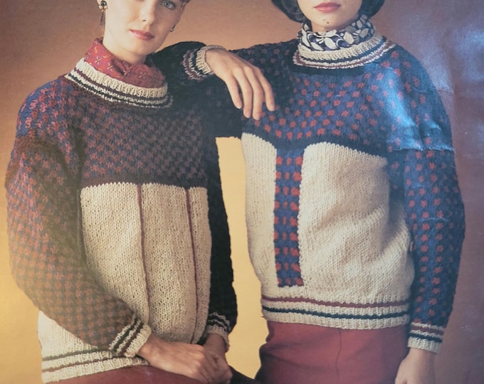 Ironstone Easy Checked Sweater Knit Pattern Style 649. Free Shipping. Vintage Condition.
