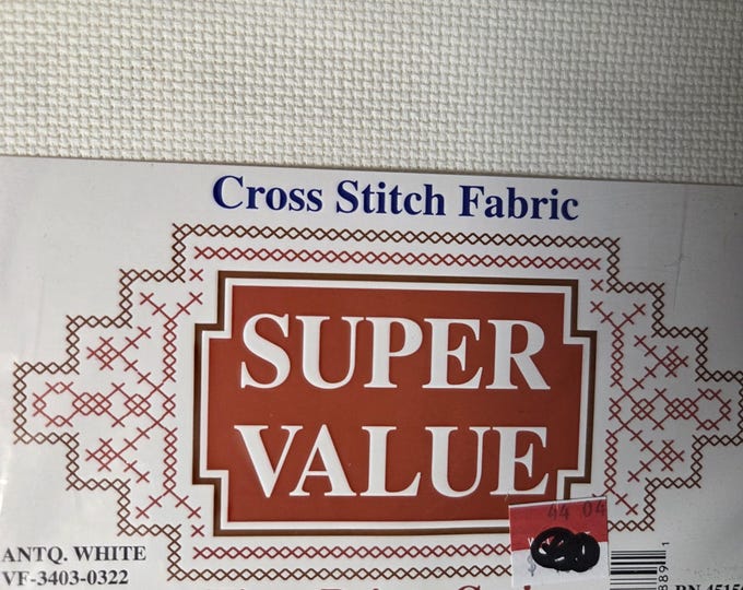 Super Value Aida Cloth 14 ct 12"x18" Antq White. FREE SHIPPING.