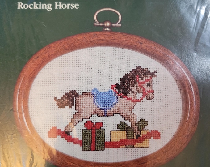 Dale Burdett Rocking Horse Christmas Cross Stitch Kit. FREE SHIPPING. Opened Condition. Does not include frame or mounting board.