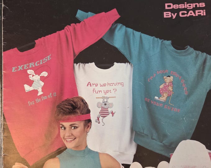 Leisure Arts Workout Wear Cross Stitch Pattern. Free SHIPPING. Used Condition