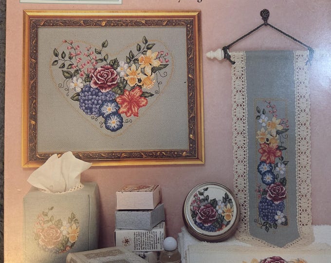 Just Cross Stitch Forget Me Not Heart and Flower Collection Cross Stitch Pattern. FREE SHIPPING. Used Condition.
