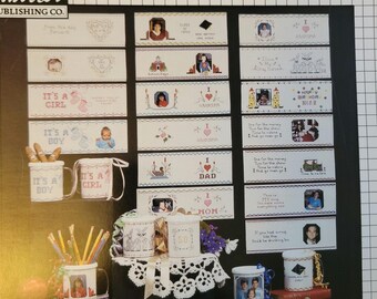 Family Mugs Cross Stitch Pattern. FREE SHIPPING