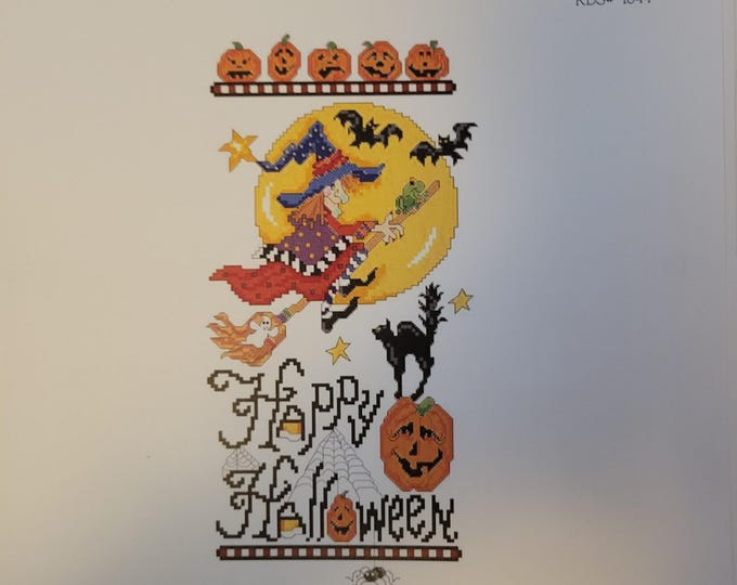 Kooler Classic Charts Happy Halloween Sampler Cross Stitch Pattern. Free Shipping. Good Condition.