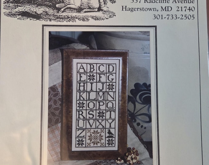 Kathy Barrick Quaker Alphabet Sampler Cross Stitch Pattern. Free Shipping. Used Condition.