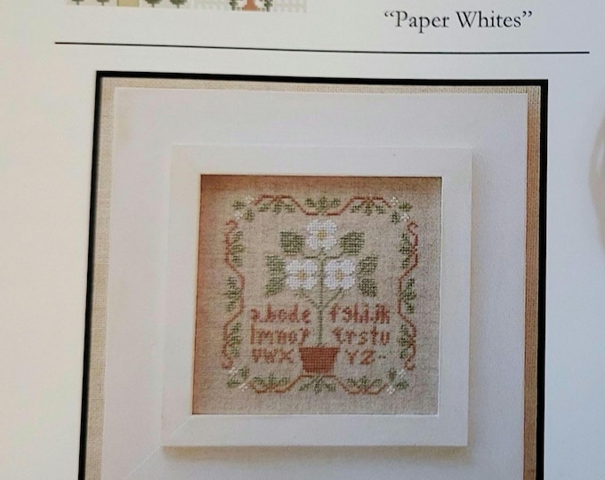 Little House Needleworks Paper Whites Cross Stitch Pattern. FREE SHIPPING. Good Condition.