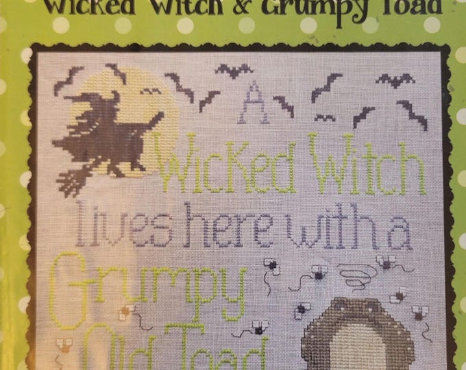 Waxing Moon Designs Wicked Witch & Grumpy Toad Cross Stitch Pattern. Free Shipping. Good Condition.