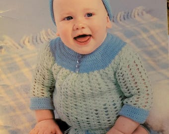 Vintage Beehive Pretty Baby Toddling Sweater Knit and Crochet Pattern Book. FREE SHIPPING.