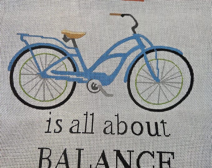 Colors of Praise Life Is All About Balance Needlepoint Canvas. 18# 10"x12". Preowned Estate Sale Like Good Condition. Canvas Rolled.