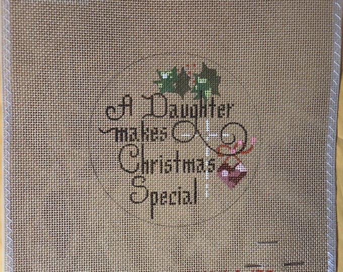 Danji Designs A Daughter Makes Christmas Special 4" Ornament Needlepoint Canvas. New Preowned Condition. Free Shipping.
