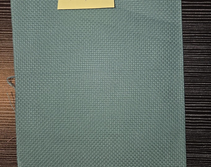 Aida Cloth 14ct 9"x12" teal. FREE SHIPPING.