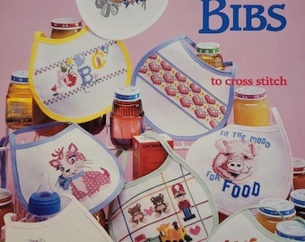 American School of Needlework Bitty Baby Bibs Cross Stitch Pattern. FREE SHIPPING.