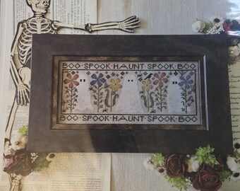 Hello Boo Spook Haunt Cross Stitch Pattern. FREE SHIPPING. Used Condition