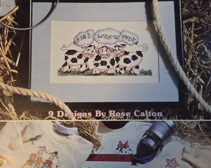 Leisure Arts Home Is Where The Herd Is Cross Stitch Pattern. Free SHIPPING. Older Used Condition.