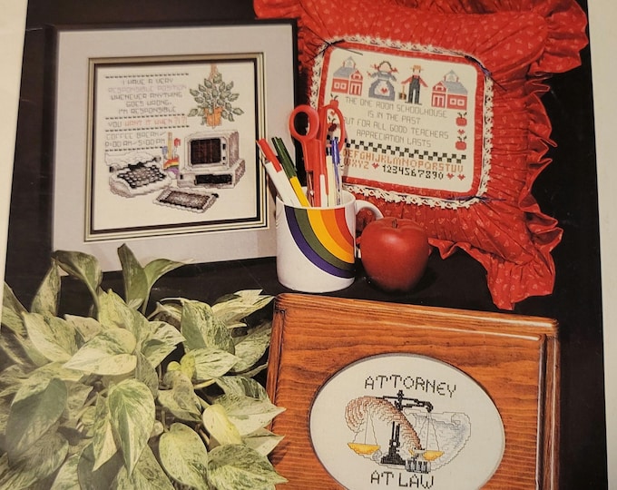 Vintage Stoney Creek I Owe, I Owe, so off to work I go Cross Stitch Pattern. Many types of jobs. Free Shipping.