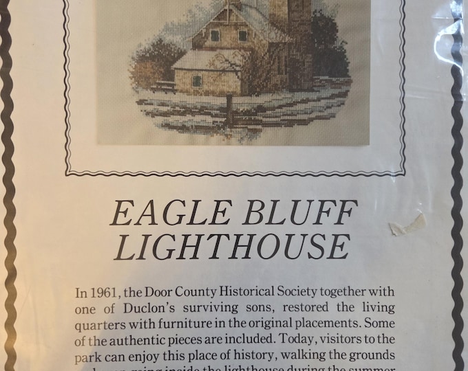 Eagle Bluff Lighthouse Cross Stitch Pattern. FREE SHIPPING. Used Condition.