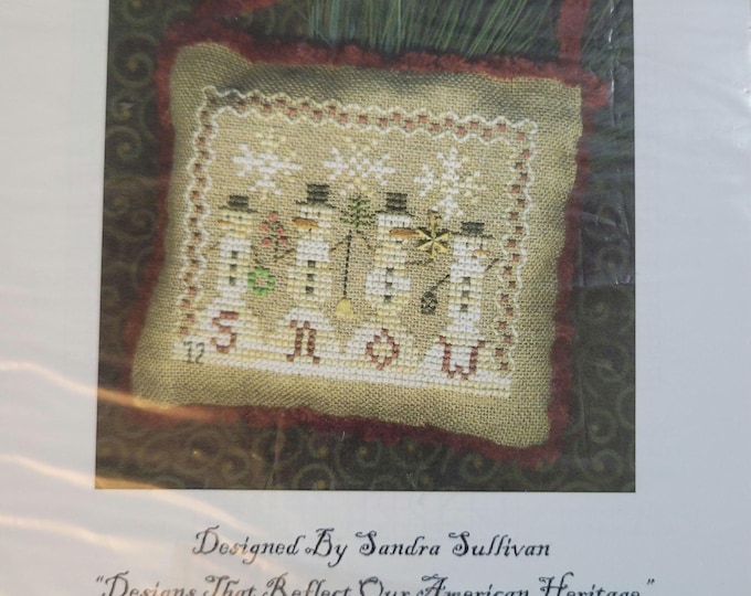 Homespun Elegance 2012 Snowman Ornament Snowman Parade Cross Stitch Pattern. Free Shipping. Used Condition. Includes charm.