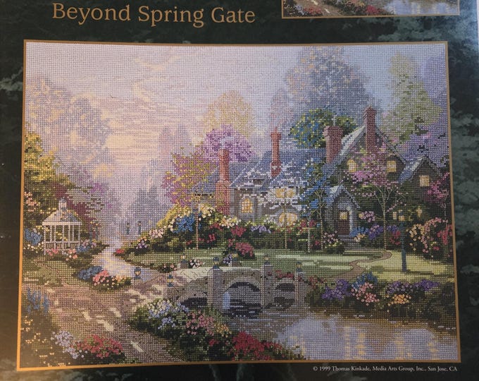 Thomas Kinkade Beyond Spring Gate Cross Stitch Pattern. FREE SHIPPING. Used Condition.