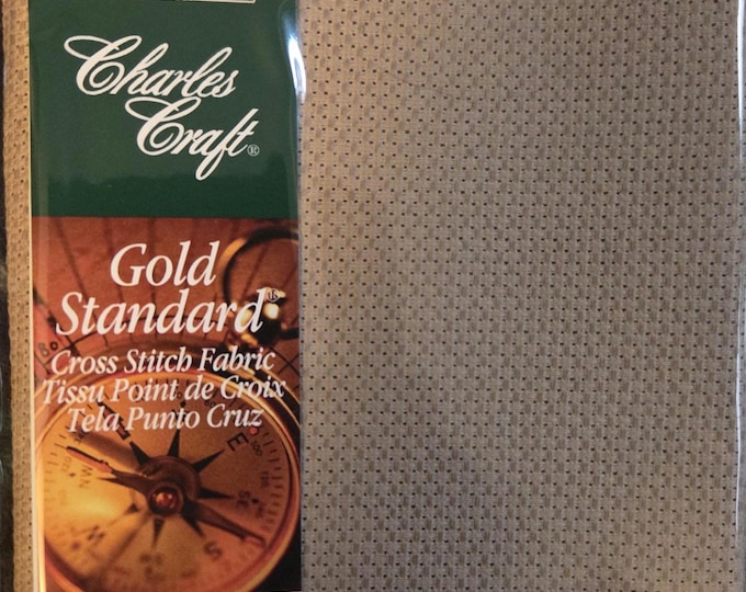 Aida Cloth 14ct 15"x18" beige Charles Craft. FREE SHIPPING. Repackaged.