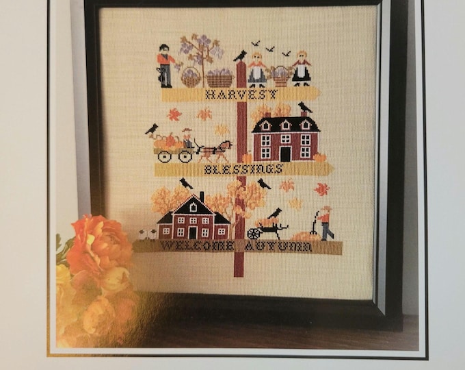 Twin Peak Primitives Signs Series Autumn Cross Stitch Pattern. Free Shipping. Good Condition.