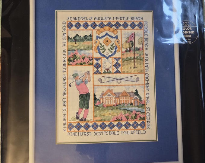 Dimensions Golfers Favorites Counted Cross Stitch Kit. FREE SHIPPING. Repackaged in a polybag.