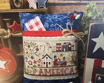 Primrose Cottage Holiday Samplings 4th of July Cross Stitch Pattern. Free Shipping. New Condition.