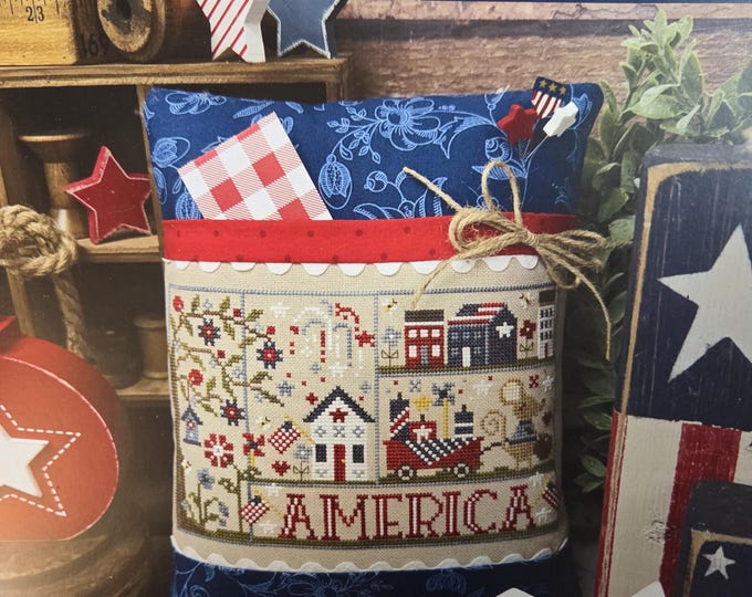 Primrose Cottage Holiday Samplings 4th of July Cross Stitch Pattern. Free Shipping. New Condition.