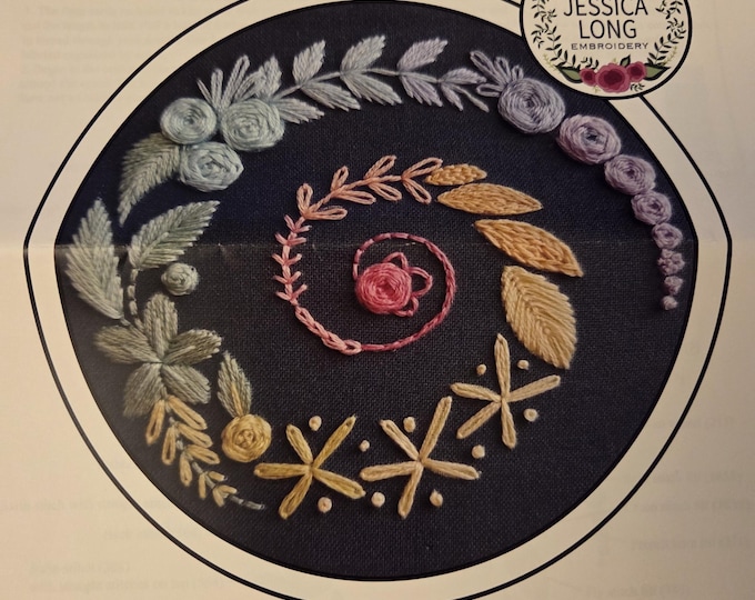 Jessica Long Spiral Sampler Embroidery Kit. FREE SHIPPING. Estate Sale Preowned Like New Condition.
