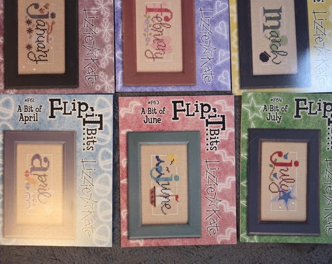 Lizzie Kate Flip It Bits Months Cross Stitch Pattern. Free Shipping. Good Condition. Includes Embellishments.