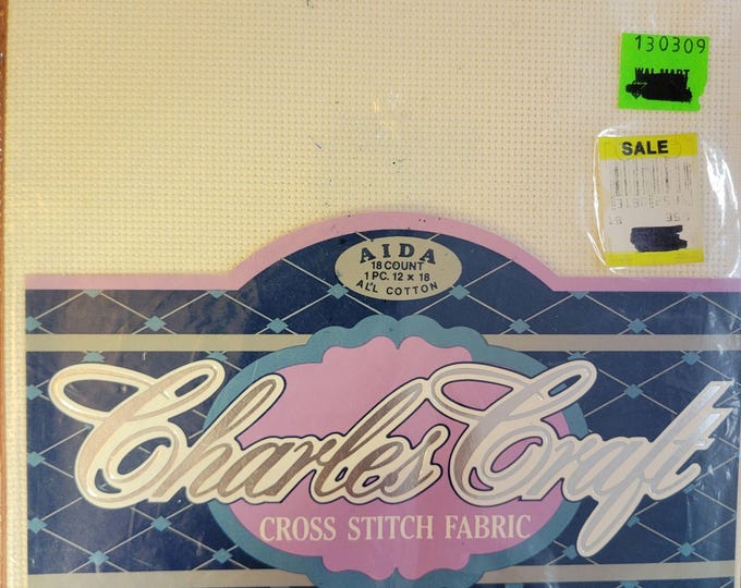 Charles Craft 18ct 12"x18" aida cloth white. FREE SHIPPING.
